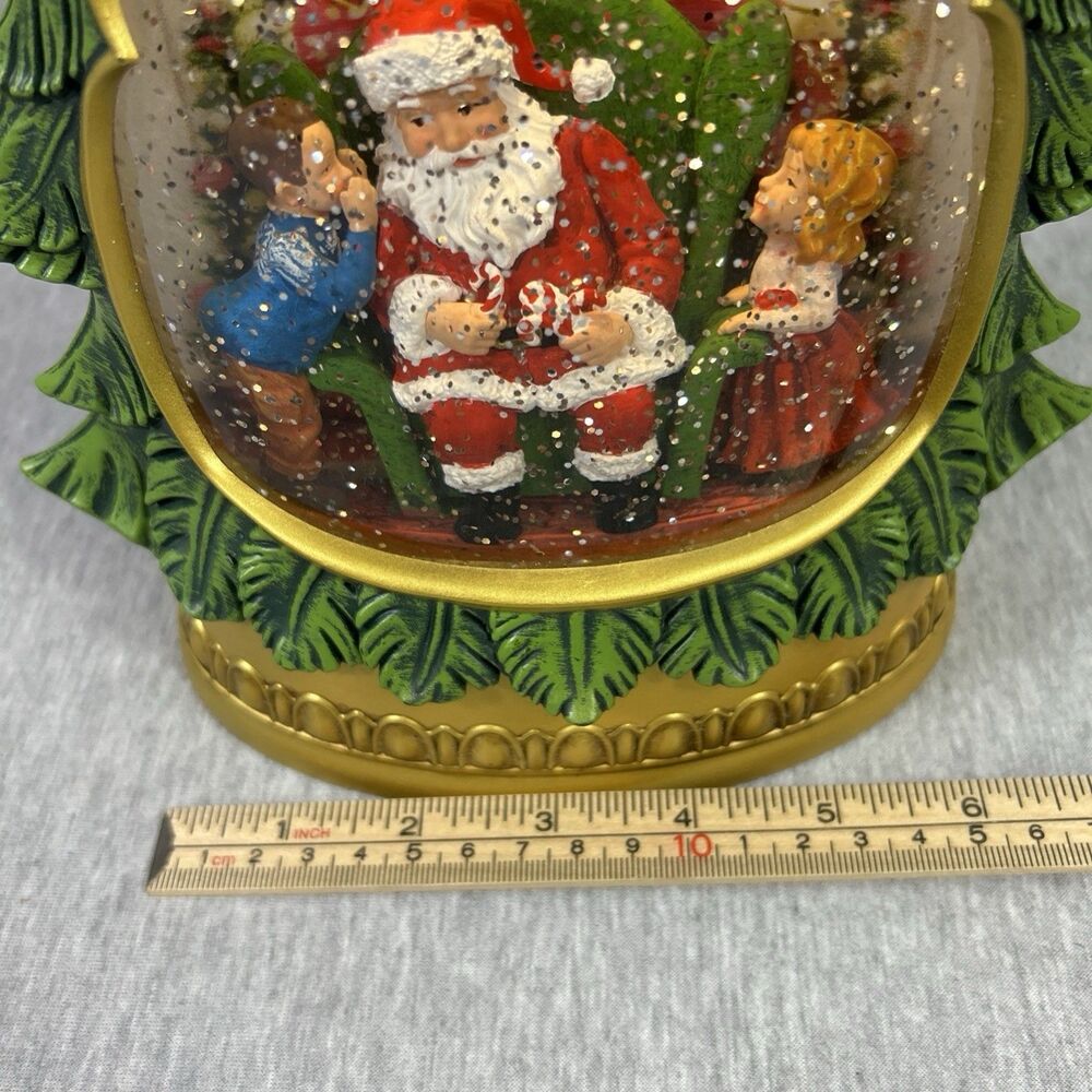 Holiday Traditions Illuminated Glitter Tree Santa Snow Globe Christmas-Works! - Picture 15 of 16